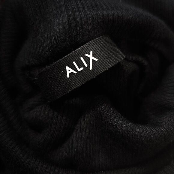 NEW Alix NYC Carder Cutout Turtleneck Thumbhole Ribbed Knit Bodysuit 90s Minimal - Picture 9 of 9